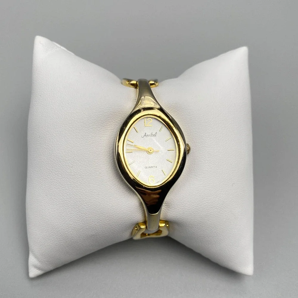 Annibel Gold Tone Petite Oval Bracelet Watch 5.5”